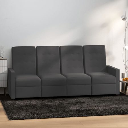 Bild på vidaXL 4-sits reclinerfåtölj mörkgrå tyg