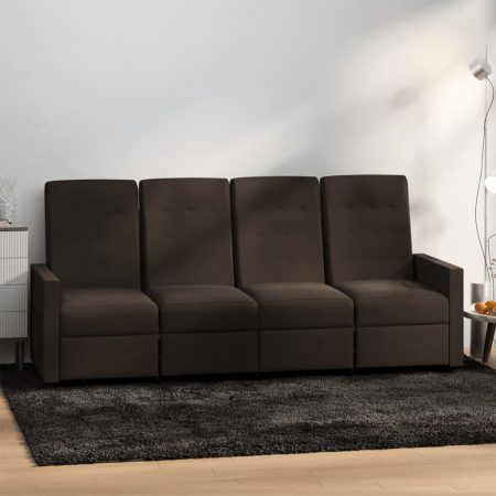 Bild på vidaXL 4-sits reclinerfåtölj brun tyg