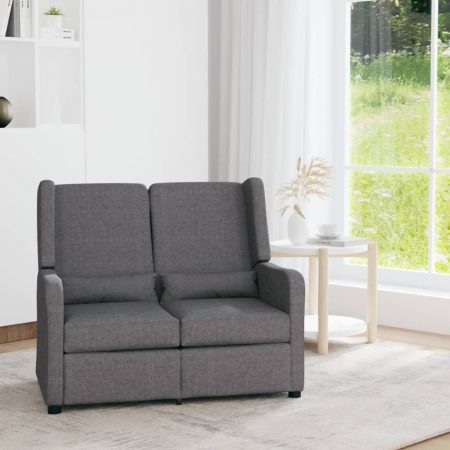 Bild på vidaXL 2-sits reclinerfåtölj ljusgrå tyg