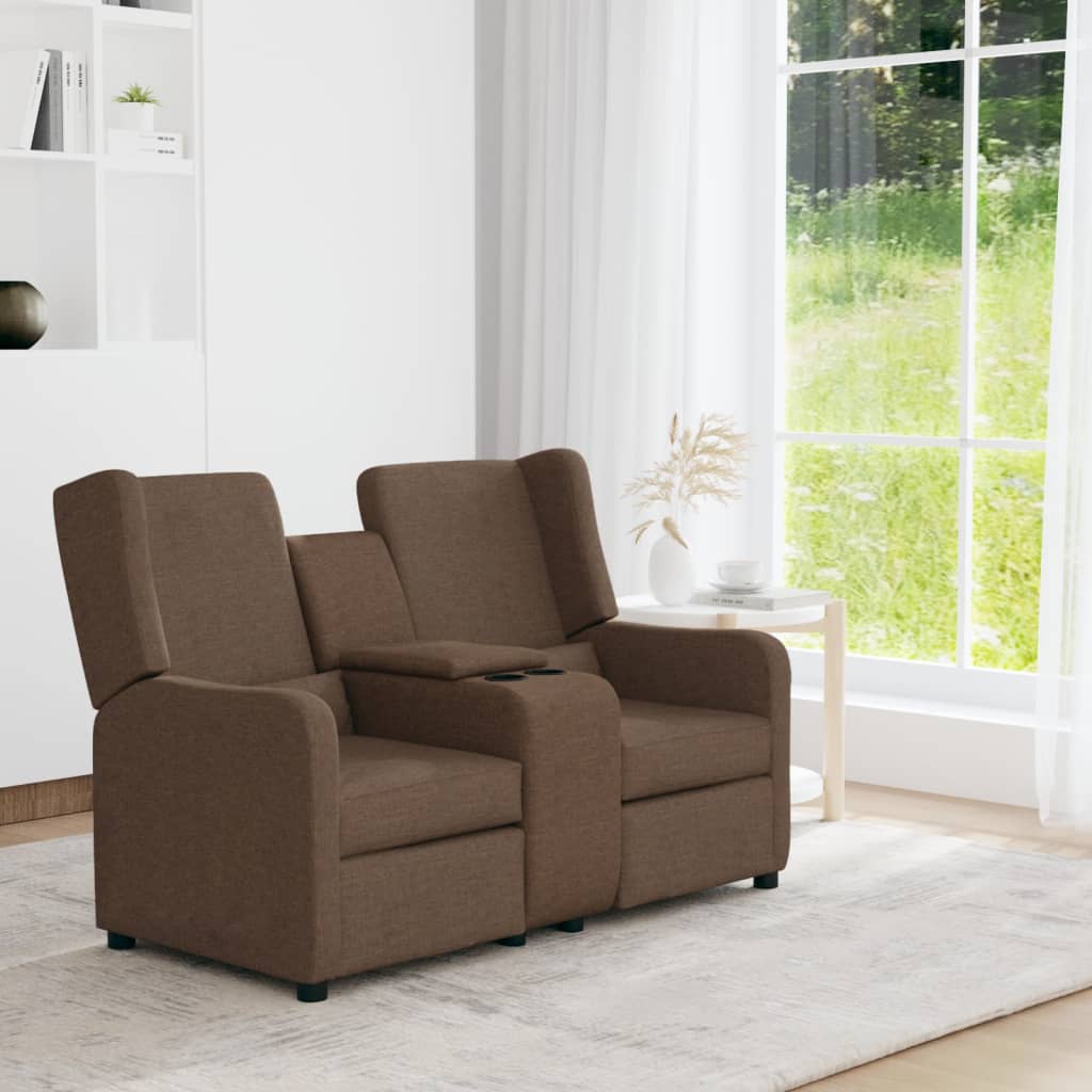 8720286717646_m_en_hd_1 Bild på vidaXL 2-sits reclinerfåtölj med mugghållare brun tyg