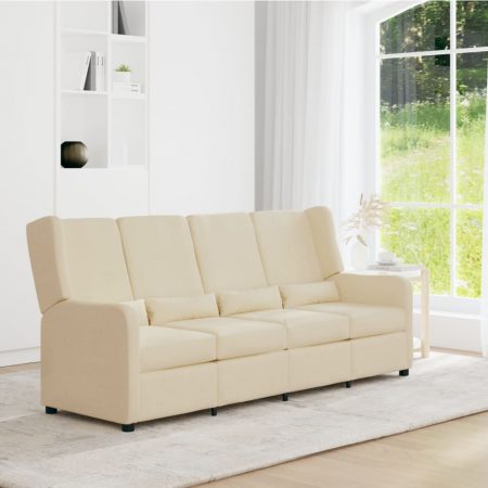 Bild på vidaXL 4-sits reclinerfåtölj gräddvit tyg