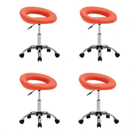 Bild på vidaXL Snurrbara matstolar 4 st orange konstläder