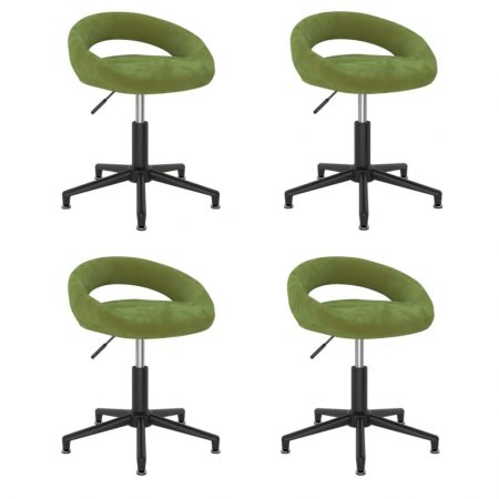 Bild på vidaXL Snurrbara matstolar 4 st ljusgrön sammet