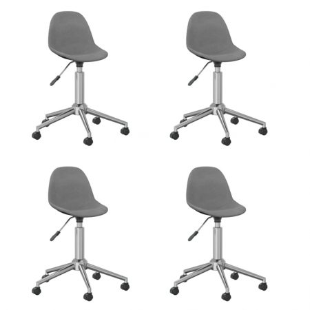 Bild på vidaXL Snurrbara matstolar 4 st ljusgrå tyg