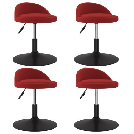Bild på vidaXL Snurrbara matstolar 4 st vinröd sammet