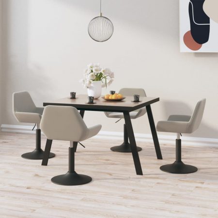 Bild på vidaXL Snurrbara matstolar 4 st ljusgrå sammet