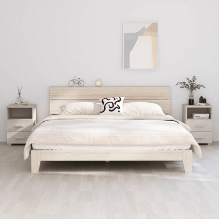 Bild på vidaXL Sängbord 2 st vit 40x35x62 cm massiv furu