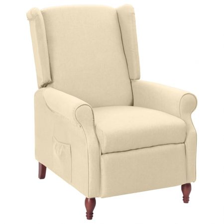 Bild på vidaXL Reclinerfåtölj gräddvit tyg