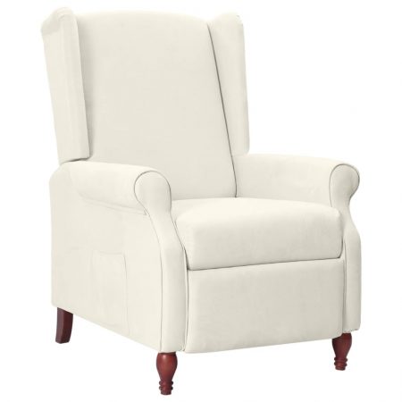 Bild på vidaXL Öronlappsfåtölj recliner beige mikrofibertyg
