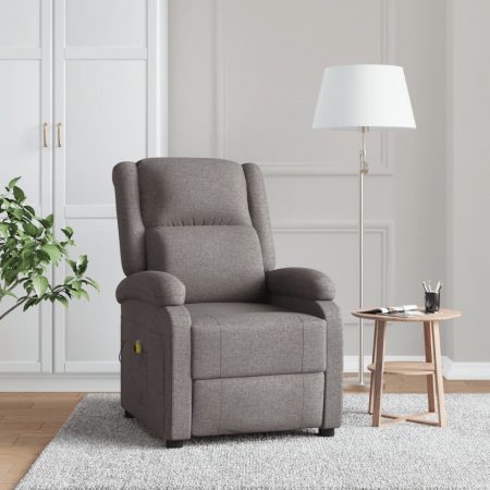 Bild på vidaXL Öronlappsfåtölj recliner taupe tyg