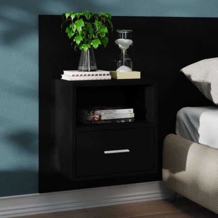 Bild på vidaXL Sängbord väggmonterat svart konstruerat trä