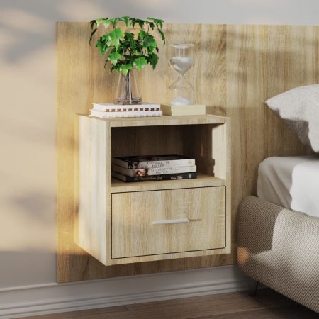 Bild på vidaXL Sängbord väggmonterat sonoma-ek konstruerat trä