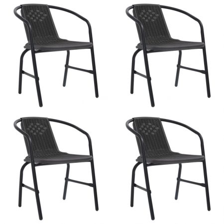 Bild på vidaXL Trädgårdsstolar 4 st plastrotting och stål 110 kg