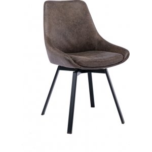 4 st Parade snurrbar matstol - Brun microfiber - Klädda & stoppade stolar