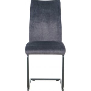 4 st Stella matstol - Grå sammet - Klädda & stoppade stolar