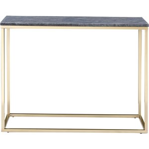Accent konsolbord 100 - Grå marmor / Mässingsfärgat underrede - Soffbord i marmor