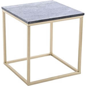 Accent soffbord 50 - Grå marmor / Mässingsfärgat underrede - Soffbord i marmor