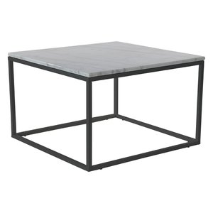 Accent soffbord 75 - Vit marmor / svart underrede - Soffbord i marmor