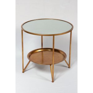 Basilika lampbord Ø56 cm - Guld / Spegel - Sidobord & lampbord