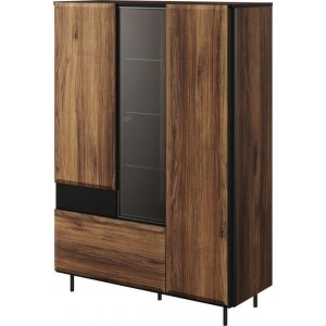 Borga glasskåp - Catania ek/svart - Vitrinskåp & Glasskåp -Vitrinskåp & Glasskåp - Hyllor & Förvaring