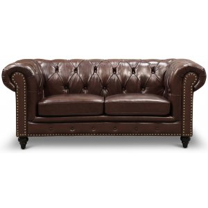Brackley Chesterfield 2-sits soffa i läder - Chesterfieldsoffor