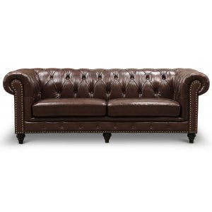 Brackley Chesterfield 3-sits soffa i läder - Chesterfieldsoffor