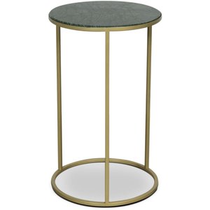 Carrera sidobord runt 40 cm - Grön/mässing - Sidobord & lampbord