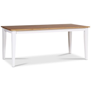 Dalarös matbord 140 cm - vit / oljad ek - Ingen tilläggsskiva - Övriga matbord