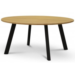 Freddy runt matbord i oljad ekfanér / svart metall Ø155 cm - Ovala & Runda bord