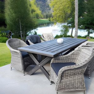 Oxford matbord 220 cm - Shabby chic + Möbelpolish - Utematbord