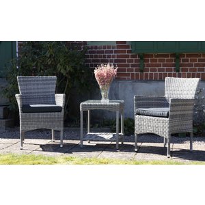 Vancouver utemöbelset med bord nr 3 - Grå konstrotting - Loungegrupper